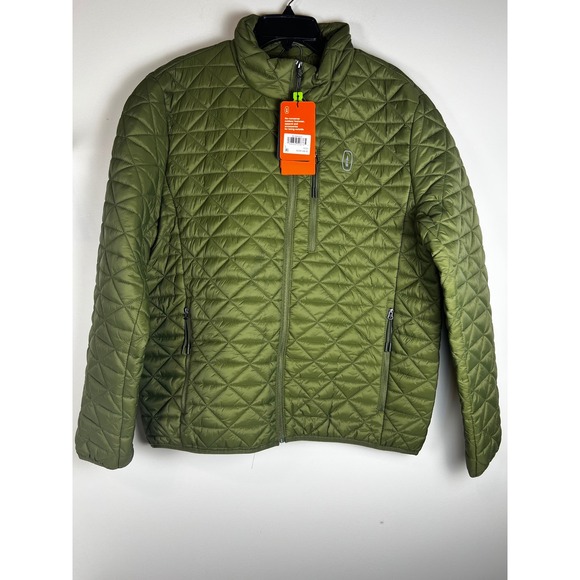 Bass Outdoor Other - Bass Outdoor Men's Quilted Full Zip Jacket Moss Green Sz Large Lightweight NWT